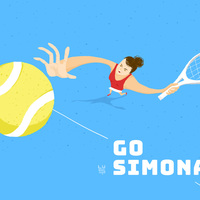 Personal illustration encouraging Simona Halep