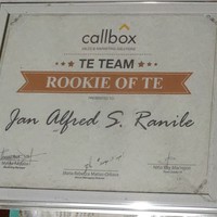 The first award I got. 2015.