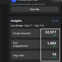 Facebook organic marketing result