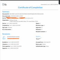 job comletion form