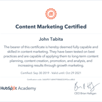 HubSpot Content Marketing Certification