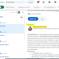 LinkedIn Job post from account 1
