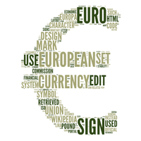 Word Cloud Art of Eur symbol