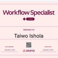 My Asana Specialist Certificate
