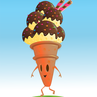 Ice cream cone character