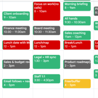 Well organized calendar with time blocks