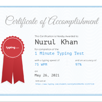 typing.com 75 WPM, 97% accuracy