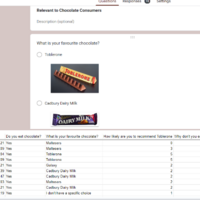 Data collection in Google Forms and Google Sheets