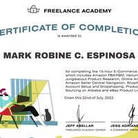 Certificate Completion for E-commerce Course 