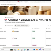 Content calendar for a skincare brand 