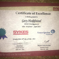 Certificate of Execellence
