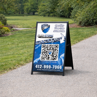 An A-frame sign designed to increase street visibility