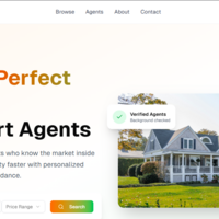 Hero section of Property listing app