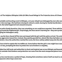 The Tale of The Ethiopian Little Girl Who Found Refuge ln P