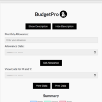 BudgetPro (HTML, CSS, JavaScript)