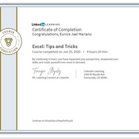Excel:Tips and Tricks Certificate