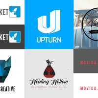 Brand & Identity Collage of completed projects (Summary)