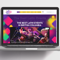 Latin Events BC logo computer mockup