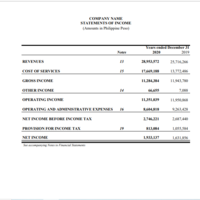 My client Statement of Comprehensive Income