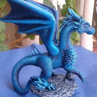 Dragon Sculpture. Polymer Clay. Acrylic hand painted
