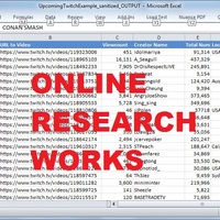 Online Research  / Data Entry