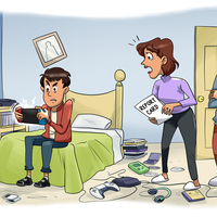 Cartoon for a book page