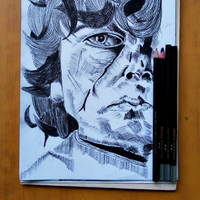 Tyrion Lannister Game of Thrones Charcoal Pencil Drawing