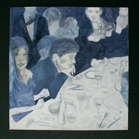 Blue gouache studio