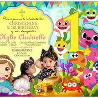 sample 1st birthday and christening invitation