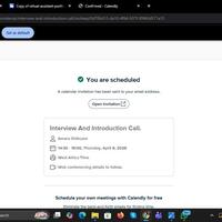 Used Calendly for booking and scheduling meetings