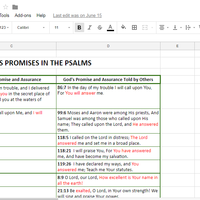 Internet Research (Google Sheets) - God' promises in the 