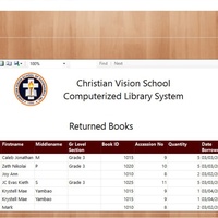 GUI - Christian Vision School Computerized Library System