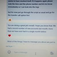 Client Skype Message
