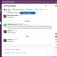 Internal communication tool with slack
