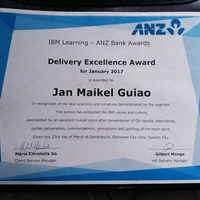 Excellence Delivery Award 01/17