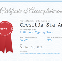 Typing Test result