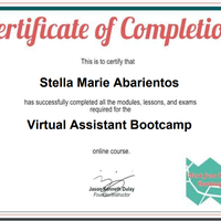 Virtual Assistant online Course Certificate