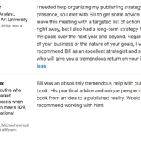 Testimonials - Writing and Publishing strategy