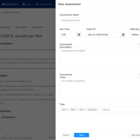 Online assessment tool  screen 1