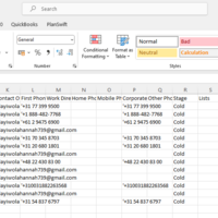 Microsoft Excel sheet of lead generated from Apollo.i