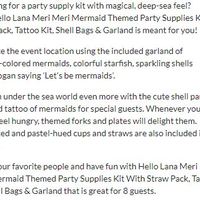 Mermaid Party Supplies Product Description