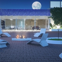 Architectural previz of a chill out terrace