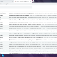 Gmail showing starred email