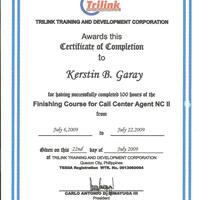 Call Center Agent Training Certificate 