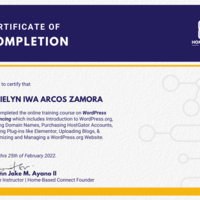 Wordpress Course Certificate
