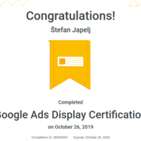 Google Ads Display certificate