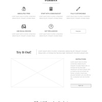 Wireframe - Moneta Wedding Budget App - Home Page
