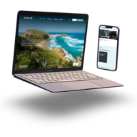 Just Share website device mockup