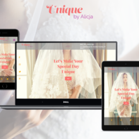 A landing page for a bridal boutique