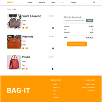 Cart page